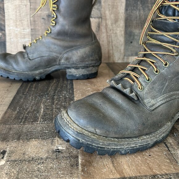 Whites Vintage Handmade Logger Packer Plain Toe Work Boots Mens 12.5 D - Picture 11 of 12